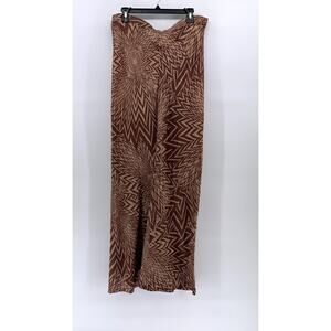 ATTIC & BARN Women's Brown Seta Silk Printed Casual Pocketless Pant SZ 42(US6)